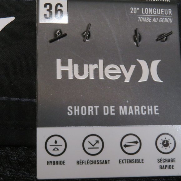 Hurley Mens Hybrid Walking Short Sz 36 Navy Blue Heather Quick Dry New $50 NWT - Picture 6 of 11